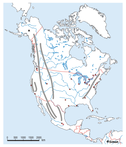 észak amerika városai térkép GeoLearn észak amerika városai térkép